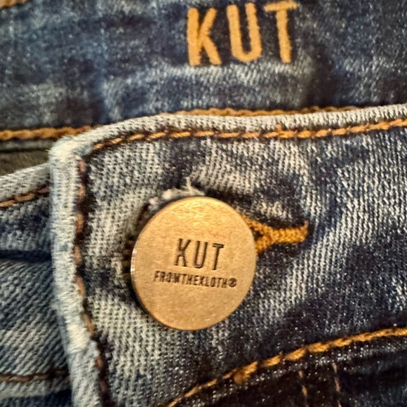 KUT from the Kloth Medium Wash Mid Rise Distressed Ankle Skinny Jeans sz 8 - Picture 2 of 6